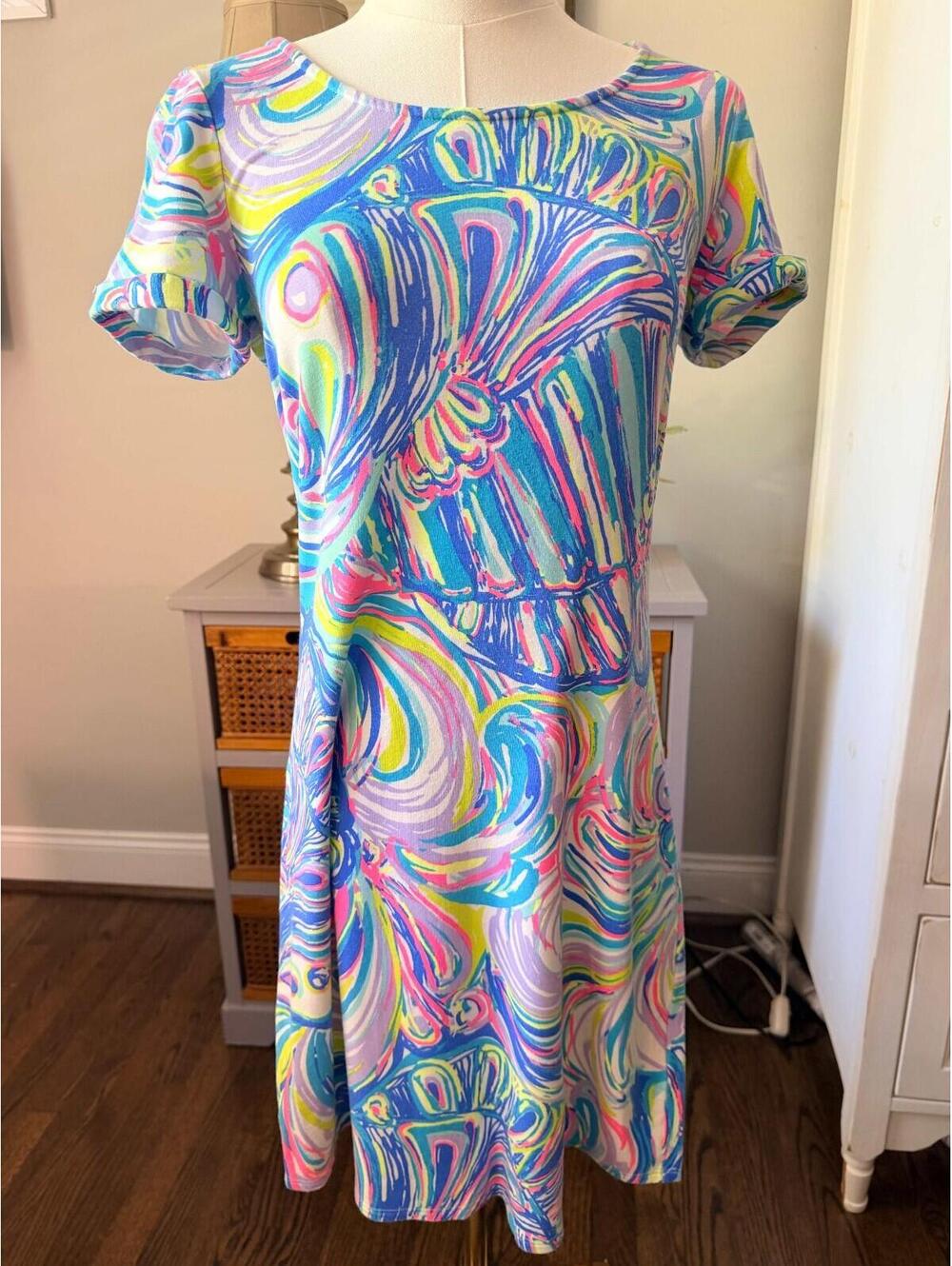 Lilly Pulitzer Tammy T-Shirt Dress “Multi Guilty Pleasure Swirl” SIZE XS